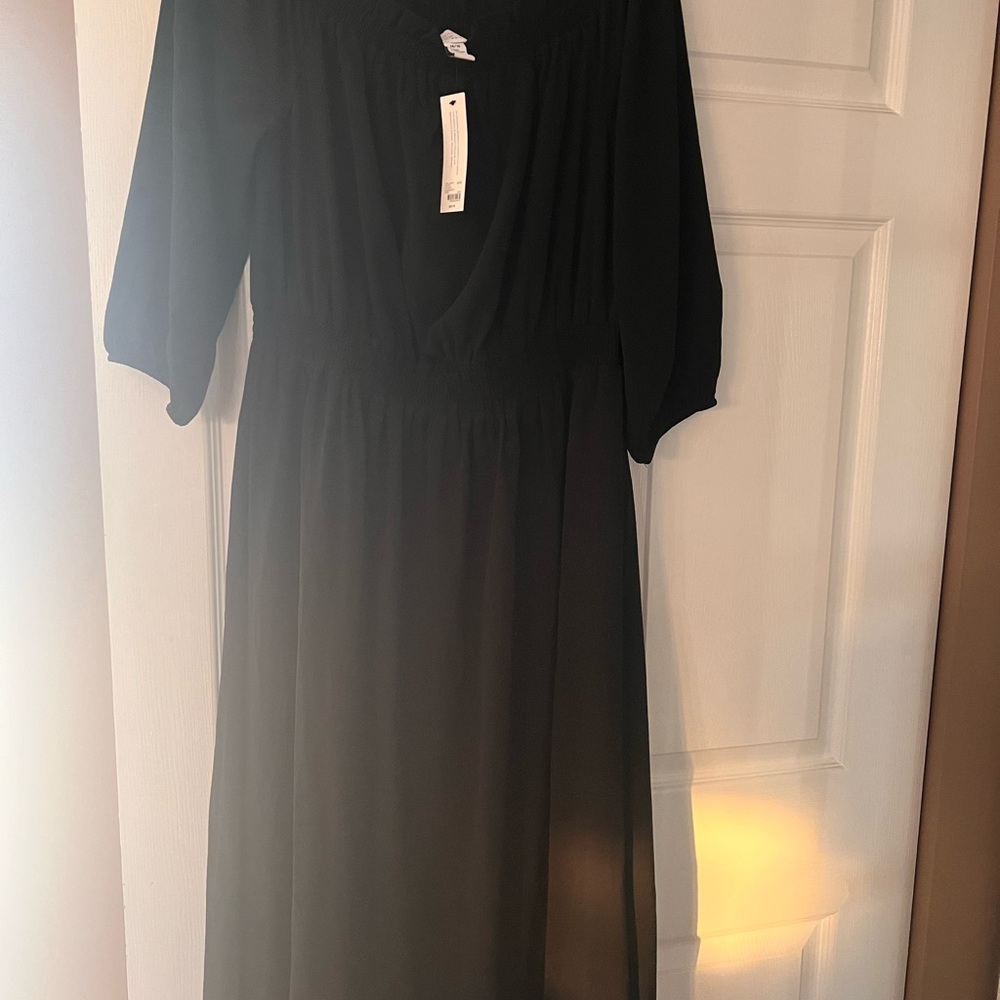 Lane Bryant Black Off The Shoulder Dress with Bishop Sleeves